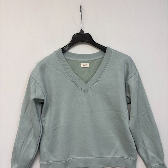 Pact Women Organic Cotton Pullover Sweatshirt Size Medium V-Neck D045 -15 - Picture 10 of 16